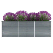 Vrtna sadilica od pocincanog celika 240 x 80 x 77 cm siva