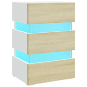 Vidaxl LED nočna omarica 45x35x67 cm iverna plošča