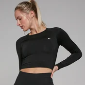 MP Womens Shape Seamless Long Sleeve Crop Top - Black - XS