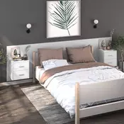 Vidaxl vidaXL Stenske nočne omarice, komplet 2 kosov, bele