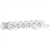 Power Strip - Multi-outlet extension - WhiteGrey - 6x2P+E - 5 m cord.Wall-mounting possibilities with the packaging accessory.90° socket fo