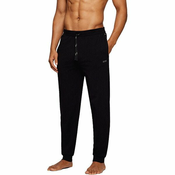 Dugi doljnji dio pidžame BOSS za muškarce, boja: crna, s aplikacijom