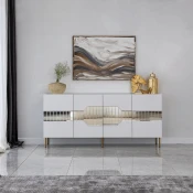 Hanah Home Komoda Milan 180x80x40cm Belo-Zlatna