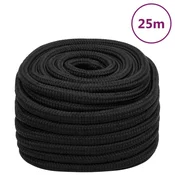 Vidaxl vidaXL Jadralna vrv, enobarvna črna, 20 mm, 25 m, polipropilen