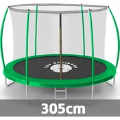 Baštenska trambolina 305cm Top Springen Sport Line SL305SIL sa unutrašnjom mrežicom i merdevinama u sivoj boji