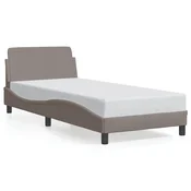 Vidaxl Posteljni okvir z vzglavjem Dover taupe 80x200cm blago