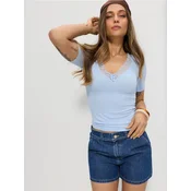 Sinsay - High waist mom kratke pantalone od teksasa - plavi džins