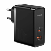 Baseus GaN5 Pro adapter za brzo punjenje USB-C + USB-A 100W crni