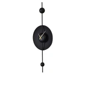 WALLXPERT APS138LSS Dekorativni metalni zidni sat, Crni