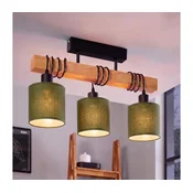 Brilagi - Plafonski luster NUBILA 3xE27/60W/230V borovina/zelena