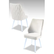 Hanah Home Set stolica Pufi, 48x90x43 cm, 2 komada, Bele