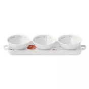 Easy Life Home&Kitchen servirni podstavek 36x15,5cm + set3 skledice 10 cm/porcelan, (5000199528)
