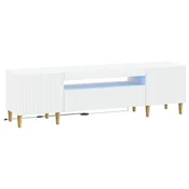 vidaXL LED TV omarica Bela Inženirski les