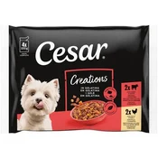 Cesar Creations vrečke z govedino in piščancem v želeju 4 x 100 g