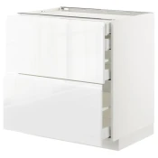 METOD / MAXIMERA Pod.orm.2front/2dnj/1srd/1vis.fiok, bela/Voxtorp v. sjaj bela, 80x60 cm
