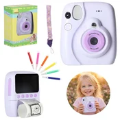 WOWO Otroški instant fotoaparat s termičnim tiskom fotografij vijoličen