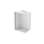 Mexen Kioto-R zaokrožena tuš stena Walk-in 150 x 200 cm, prozorna 8 mm, črna - 800-150-101-70-06