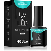 NOBEA UV & LED gel lak za nohte z uporabo UV/LED lučke sijajen odtenek Ocean blue #4 6 ml