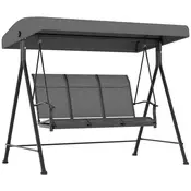 Homestar Vrtna gugalnica za 3 osebe 195x118x170 cm temno siva