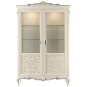 Casa Padrino Luxury Baroque Showcase Cream/Gray - Handmade Italian Baroque Style Display Cabinet - Baroque Style Furniture - Italian Baroque Furniture - Luxury Quality - Made in Italy