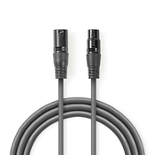 COTH15010GY50, Balansirani audio kabl, XLR 3-pinski muški, XLR 3-pinski ženski, Niklovani, 5,00 m