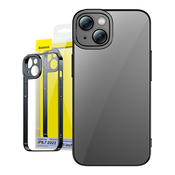 Baseus Glitter Transparent Case and Tempered Glass set za iPhone 14 Plus (crna)
