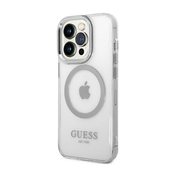 Guess Etui Guess Metal Outline MagSafe na iPhone 14 Pro Max - srebrne
