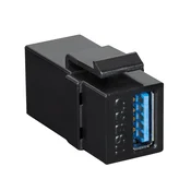 Logilink USB 3.0 keystone priključak, A/F na USB A/F, crni