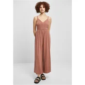 Womens modal spaghetti jumpsuit made of terracotta