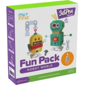 myFirst 3dPen Make Filaments Fun Pack - ustvarjalni komplet za 3dPen, vključuje 5 šablon, 12 PCL filamentov (25 m), navojni pogon za modele, termoplastično folijo (svet robotov)