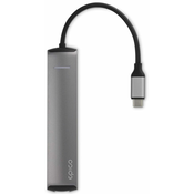 EPICO zvezdišče USB Type-C hub slim (4K HDMI & Ethernet) 9915112100017, siv, črni kabel