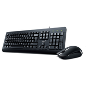 GENIUS Tastatura KM-160 USB US crna+ USB miš crni