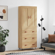 Greatstore Visoka komoda sonoma hrast 69,5x34x180 cm inženirski les