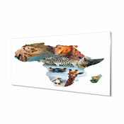 tulup.si Slika na akrilnem steklu Zebra žirafa tiger 120x60 cm 2 obešalnika