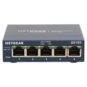 Netgear NETGEAR GS105 Unmanaged Gigabit Ethernet mrežni prekidac (10/100/1000), plavi