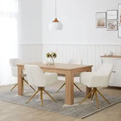 Homestyle4U Jedilniški stol, komplet, 56x86x60 cm, bež, oblazinjen