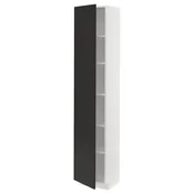 METOD Visoki element s policama, bela/Nickebo boja antracita, mat, 40x37x200 cm