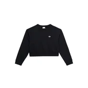 ADIDAS ORIGINALS Majica Boxy Crew Sweatshirt Fleece Long črna / bela