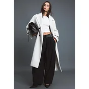Stradivarius Dugi Mekani Kaput White Xs