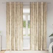 Baršunaste zavjese sa zavjesama 2 pcs Krema 245 x 140 cm Baršun