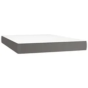 Vidaxl Vzmetnica z žepkasto vzmetjo srednje trdote siva 140x200x20 cm umetno usnje