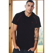 T8570 DEWBERRY HOODED MENS T-SHIRT-DARK NAVY BLUE