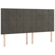 Vidaxl Vzglavje postelje temno sivo 200x5x118/128 cm žamet