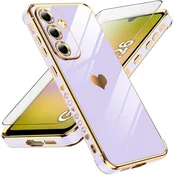GS Ovitek za Samsung Galaxy A26 5G, Electro heart, vijoličen + 9H steklo