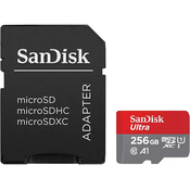 Memorijska kartica Sandisk Ultra, microSDXC, HC Class 10, 256GB + SD Adapter SDSQUAC-256G-GN6MA