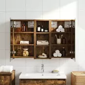 Vidaxl Komplet omaric za kopalnico z LED lučmi 3 pcs 80 x 10,5 x 50 cm