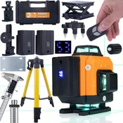 shumee Rosfix Rosfix Orange Tiger 16-vrstični laserski nivelir ROT16L + 43-120 cm stojalo za laserski nivelir Rosfix s kovčkom + profesionalno kovinsko elektronsko pomično merilo Rosfix v kovčku