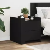 Vidaxl vidaXL Nočna omarica, črna, 45x50x50 cm, material na osnovi lesa