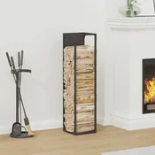 Stalak za drva crni 25x25x100 cm hladno valjani celik