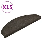 Vidaxl Preproge za stopnice, samolepilne, 15 kosov, 65x21x4 cm, antracitne, polkrožne, velike